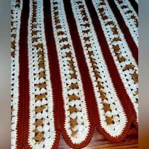 Vintage 70s handmade crochet blanket
